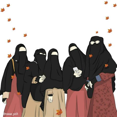 Gambar Kartun Muslimah Bercadar 75 Gambar Kartun Muslimah Cantik Dan