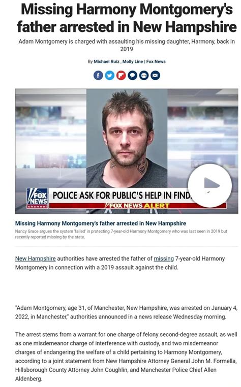 Missing Harmony Montgomerys Father Arrested In New Hampshire Adam