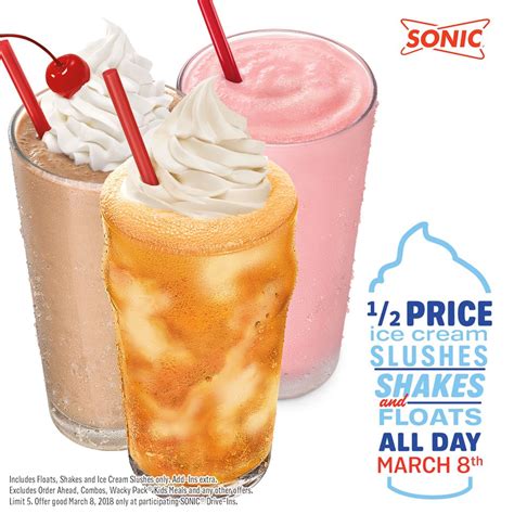 Sonic 12 Price Shakes And Ice Cream Slushes All Day Today 38