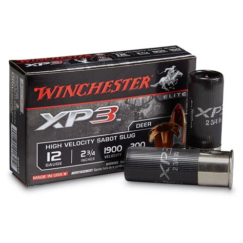 Winchester 2 34 12 Gauge Xp3 Slugs 300 Grain 5 Rounds 121331