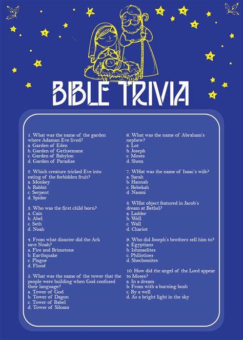 Free Printable Bible Quiz For Youth Printable Templates