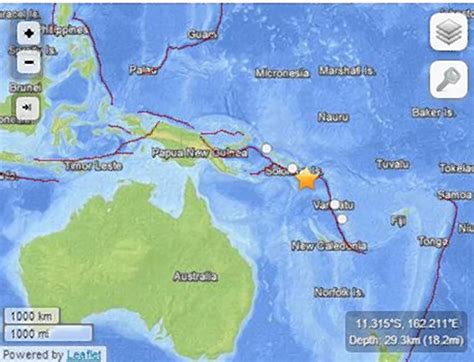 Magnitude 76 Earthquake Rocks Pacific Ocean Near Solomon Islands New