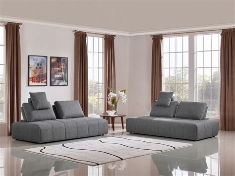 Contempo Gray Fabric Modular Piece Sectional Sofa