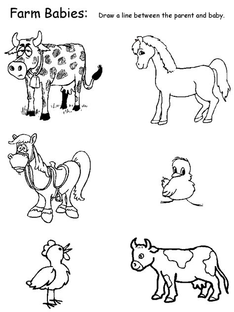Farm Animal Kindergarten Worksheet
