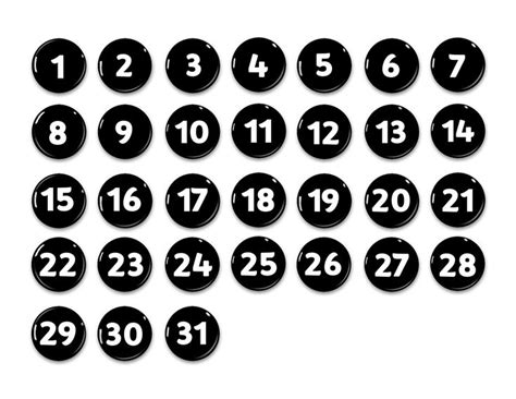 Calendar Numbers 1 31 Calendar Printables Free Templates