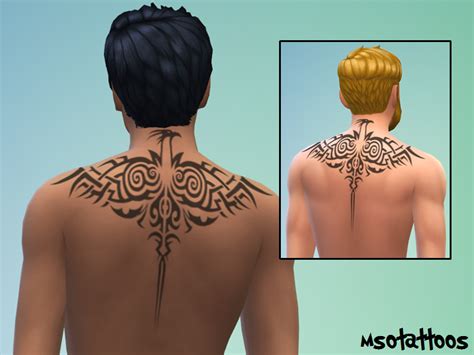 The Sims Resource Tribal Back Tattoo For Males