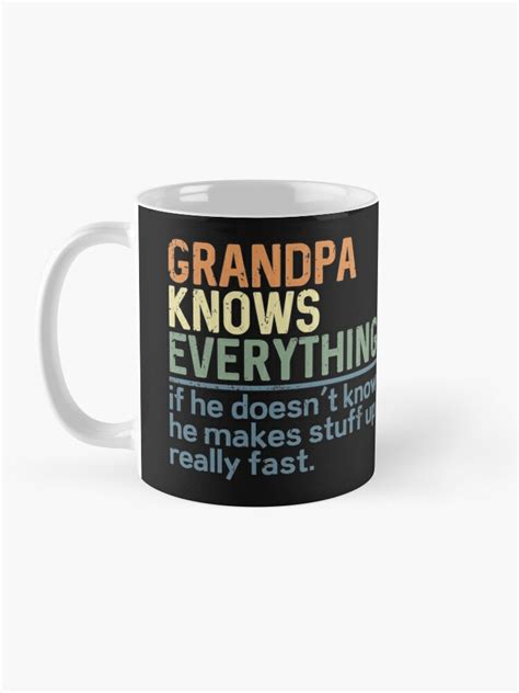 Our Grandpa Knows Everything Funny Grandpa T Vintage Style Mug By
