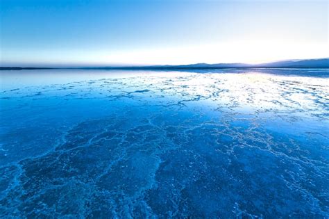 Premium Photo Blue Twilight Sunset Over Salt Flats