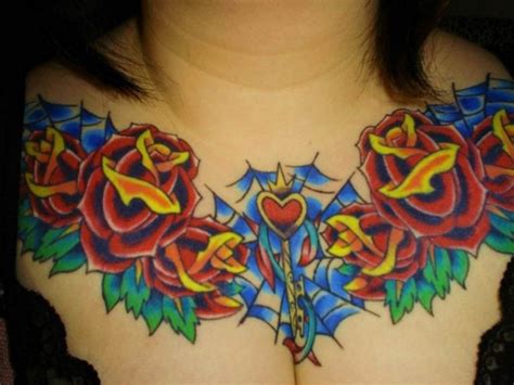 Heart Rose Chest Tattoo Design For Women Tattoomagz › Tattoo Designs Ink Works Body Arts