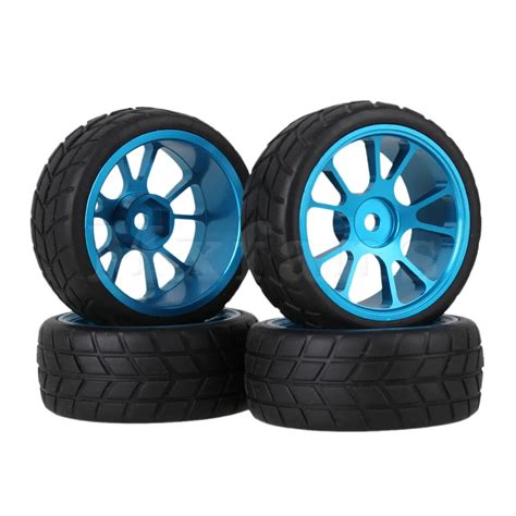 Mxfans 4 X Rc110 On Road Car Square Pattern Rubber Tyre And 10 Spoke