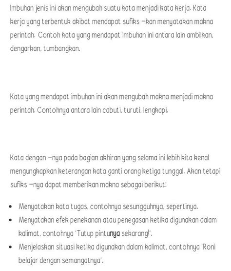 Sebutkan Contoh Sufiks Dalam Bahasa Indonesia Id