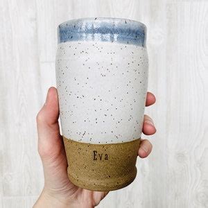 Handmade Travel Mug With Name Personalized Pottery Custom Etsy