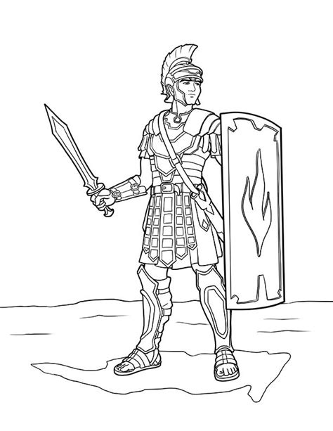 Roman Gladiator Armor Tattoo Sketch Coloring Page