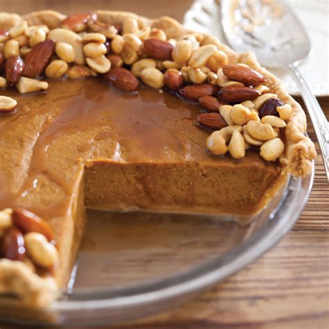 Pinch and crimp the edges together to make a pretty pattern. Salted Caramel Nut Pumpkin Pie - Paula Deen Magazine
