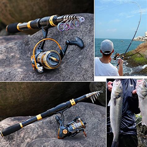 Sougayilang Fishing Rod Reel Combos Carbon Fiber Telescopic Fishing Pole With Spinning Reel For