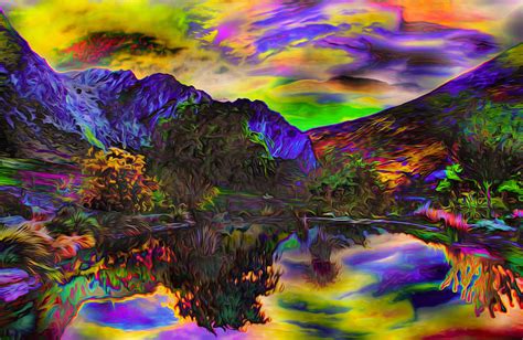 Psychedelic Mountain Reflections Photograph By Ron Fleishman