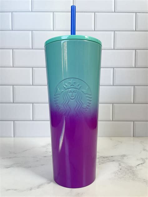 Rare Starbucks Limited Edition 2021 Summer Purple And Teal Ombré Etsy