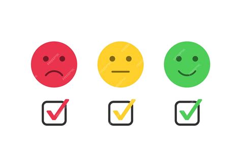 Évaluation Emoji De Rétroaction Avec Cadre De Case à Cocher Icône Et