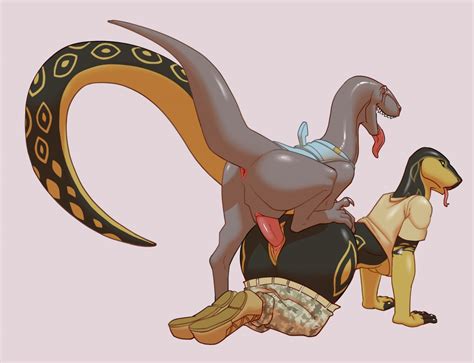 Rule 34 2018 Anthro Anthro On Feral Dinosaur Duo Female Female On