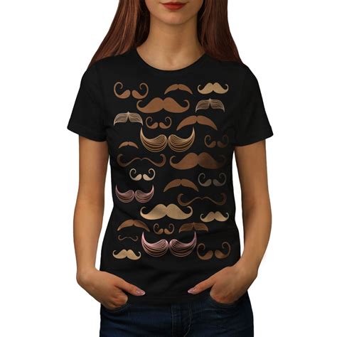 Wellcoda Mustache Madness Womens T Shirt Moustache Casual Design