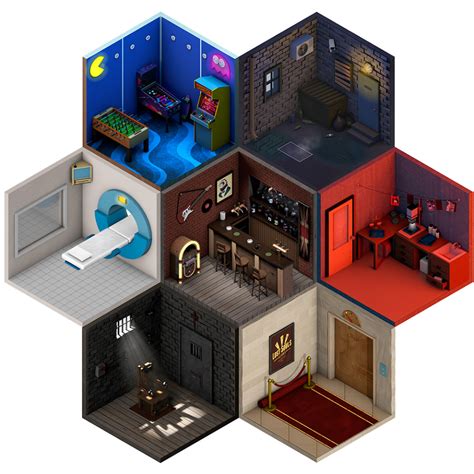 These Low Poly Isometric Artworks Feature Miniature Rooms Inside