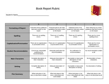 Results For Book Review Rubric TPT