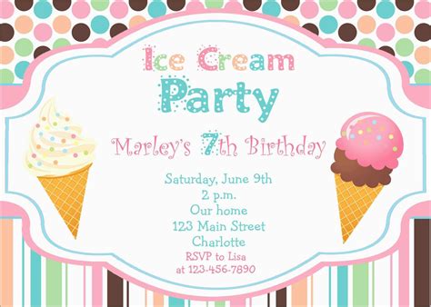 Ice Cream Party Invitations Printable Free Free Printable A To Z