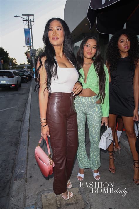 Kimora Lee Simmons Spied With Ming And Aoki Lee Simmons Wearing Pink Dior Neon Boohoo Plisse