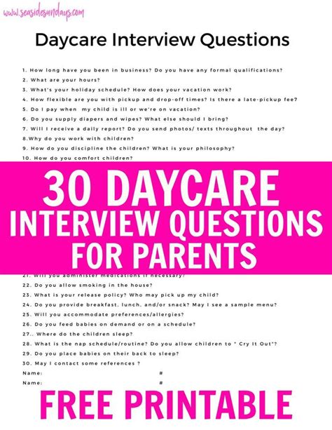 30 Important Questions That You Need To Ask A Home Daycare