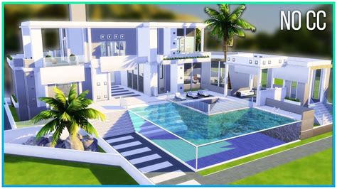 The main room on the second floor. Sims 4 Speed Build - Minimalistic Mansion | Kate Emerald - YouTube