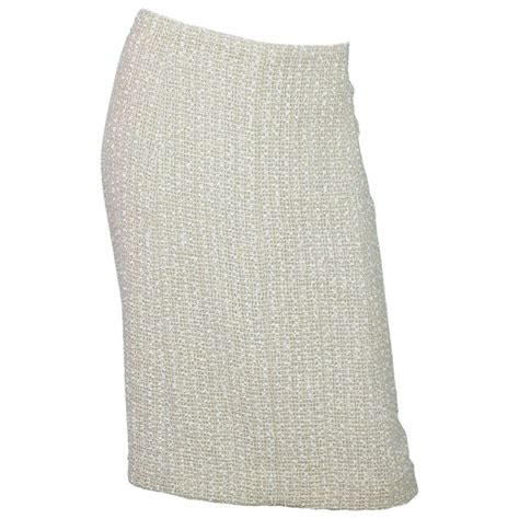 Chanel Beige Tweed Skirt Sz Fr48 For Sale At 1stdibs Mini Skirt In