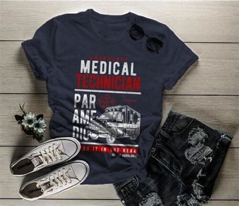 Womens Funny Paramedic T Shirt Emt Shirts Do It In Rear Tee Ambulance Shirt Ebay