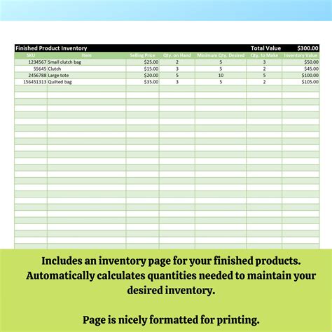 Free Printable Handmade Item Pricing Worksheet