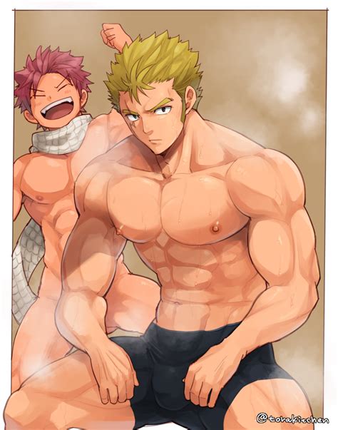 Torakichi Ebitendon Laxus Dreyar Natsu Dragneel Fairy Tail Boys Abs Bara Blonde Hair