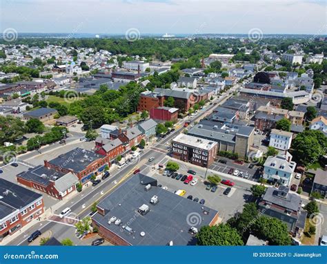 Aerial View Of Downtown Peabody Massachusetts Usa Stock Image Image