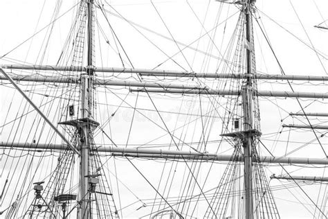 Mast With Rigging Of Old Sailing Ship Stock Image Image Of Boom