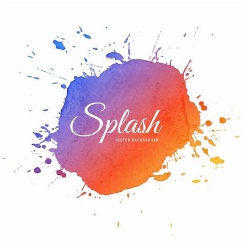 Dibujado A Mano Colorido Suave Acuarela Splash Vector Premium