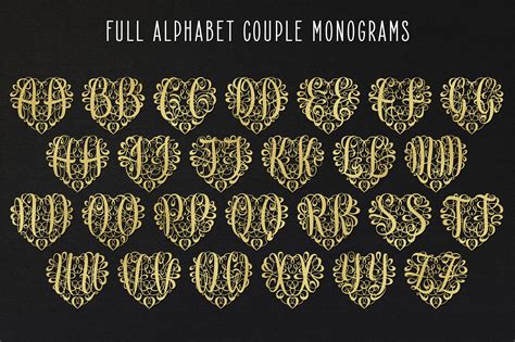 Monogram Script | Full Alphabet Single & Couple Monograms (254046 ...