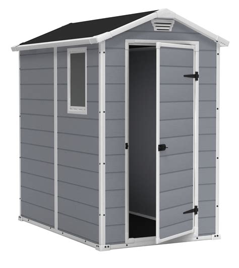 Keter Manor 4' x 6' Resin Storage Shed, All-Weather Plastic Outdoor