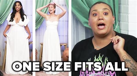 Women Try A One Size Fits All Wedding Dress Youtube