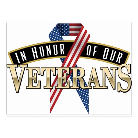 Honoring Veterans Logo Ribbon Postcard Zazzle Honoring Veterans