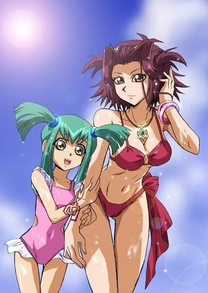 Luna And Aki Izayoi ️ Yugioh 5ds Anime Black Rose Dragon Yugioh