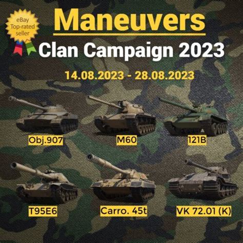 World Of Tanks L Maneuvers L Reward Tank From Clan Campaign L Na Eu Server L Wot Ebay