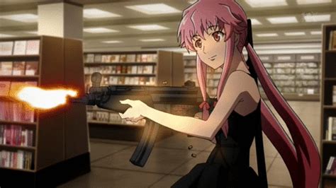 Anime Sniper And Gunner Girl Characters Yuno Gasai Mirai Nikki Future