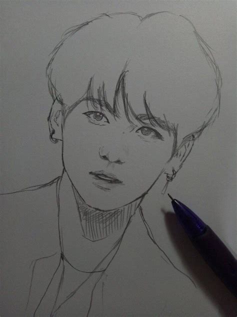 Pin by Mona Abugal on Drawings&Tutorials | Sketches, Bts drawings, Kpop