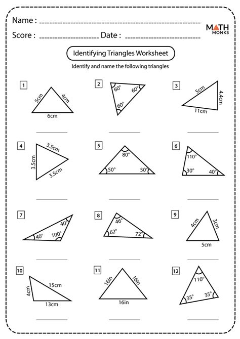 Triangle Worksheet 5th Grade