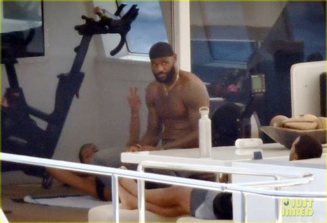 Photo Lebron James Works Out Shirtless On Yacht Photo Just Jared Entertainment News