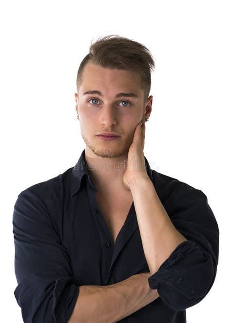 Serious Confident Blond Young Man Stock Photo Image Of Background