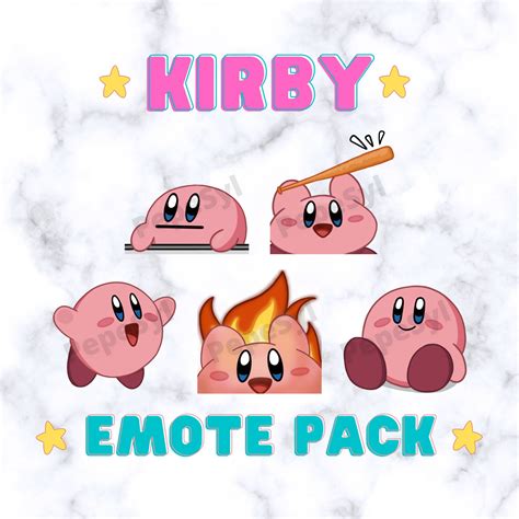 Kirby Emote Pack 3 Discord Twitch Instant Download Etsy Canada