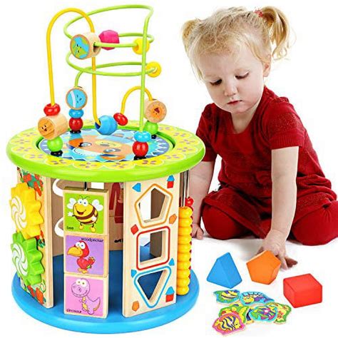 Battop 10 In 1 Multi Play Activity Cubebaby Wooden Activity Cube Toys